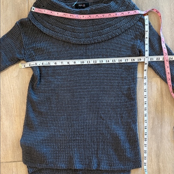 Style & Co. steel Grey Heather Cowl Neck Sweater NWT PM - Picture 2 of 15